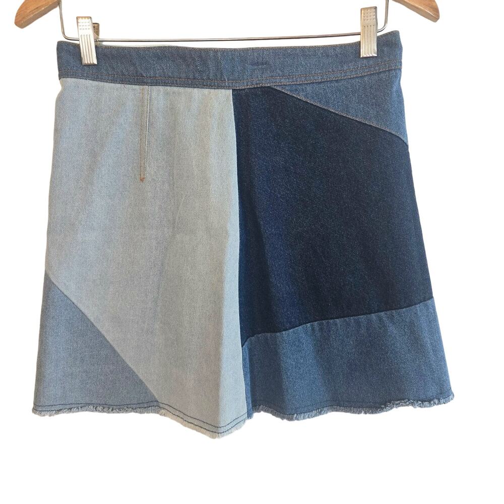 Y2K FRINGE DENIM MINI SKIRT GIRLYCORE